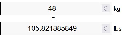 48 Kilogram to Pound converter