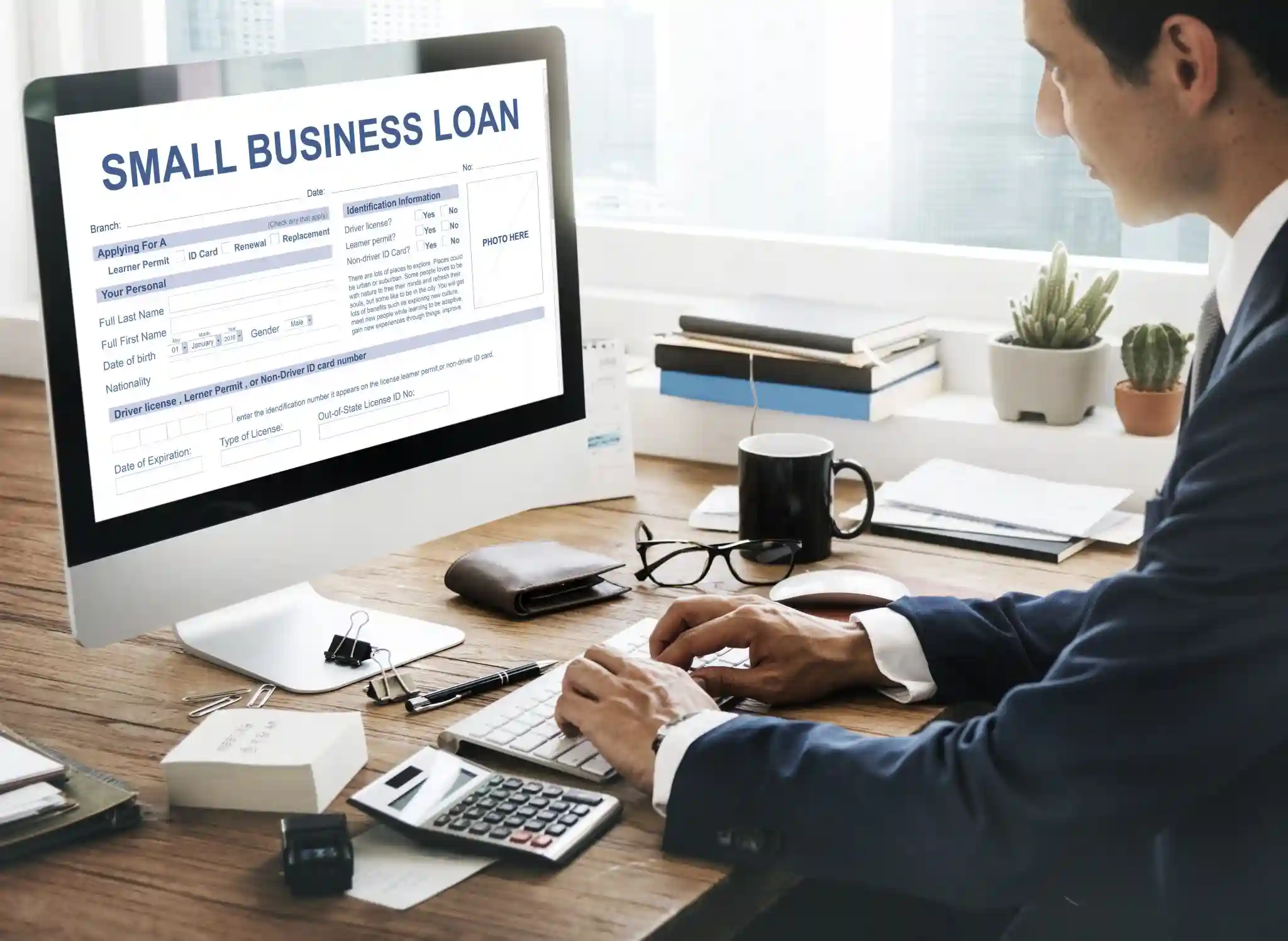 Small Business Loan Form Financial Concept