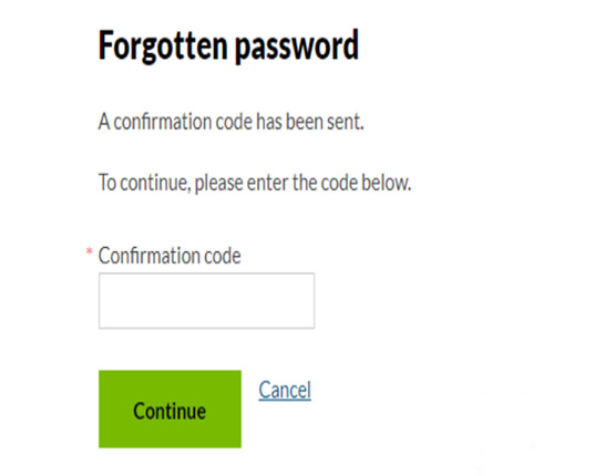Forgotten Password code