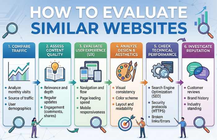 how to evaluate similar websites