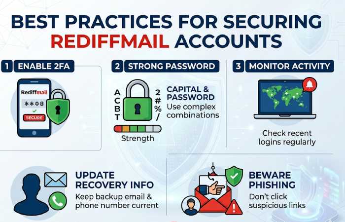 best practices for securing rediffmail accounts