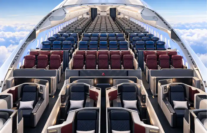 delta A350-900 cabin layout